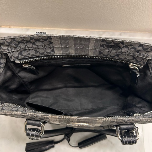 Coach Monogram Black and Gray Satchel - Picture 8 of 11